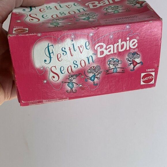 VTG 1997 Festive Season Barbie 18909 Christmas NEW - Picture 9 of 10